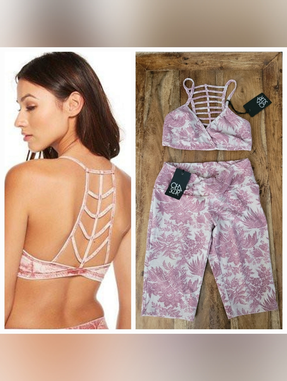 $125 Chaser Quadrablend Bralette & Bike Shorts Set